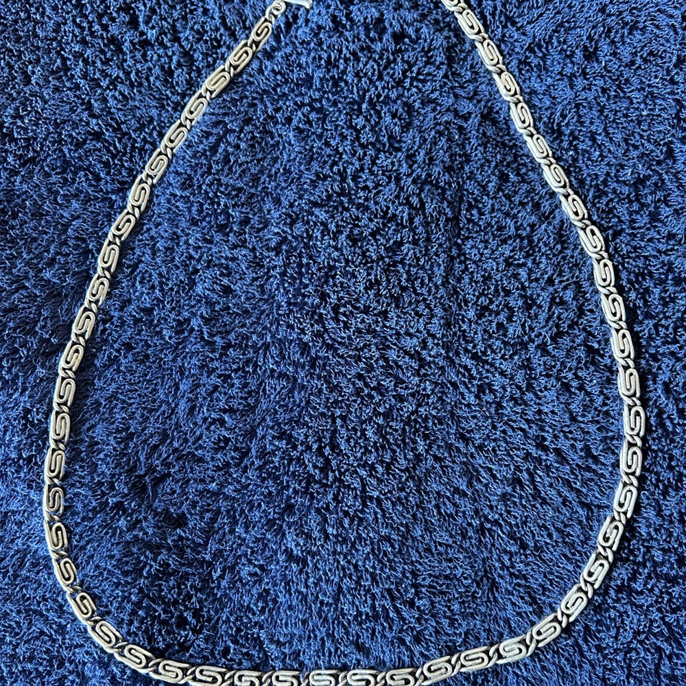 Intricate Silver Patterned Necklace - image 1